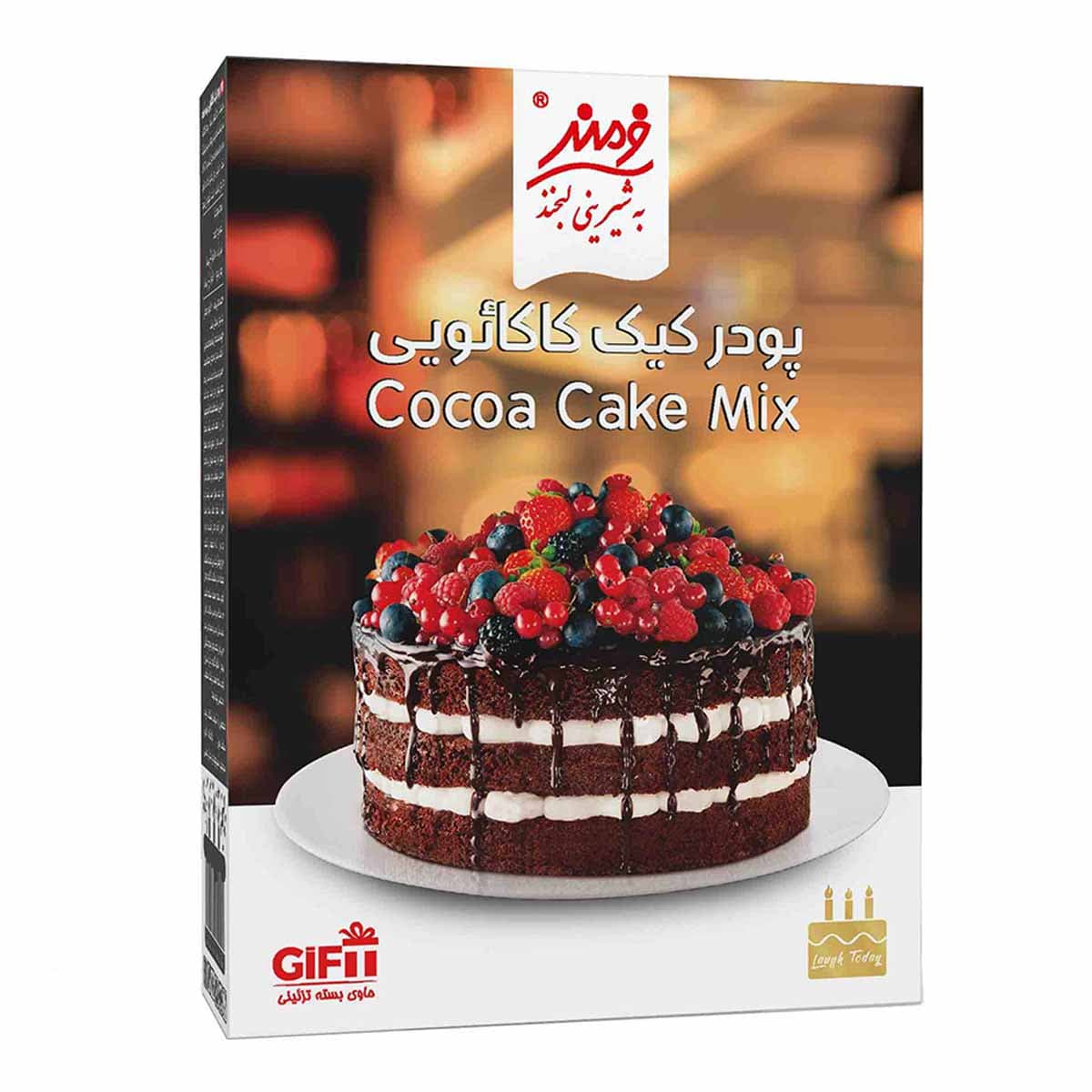 پودر کیک نیمه آماده با طعم کاکائو + بسته تزیینی فرمند 500 گرم