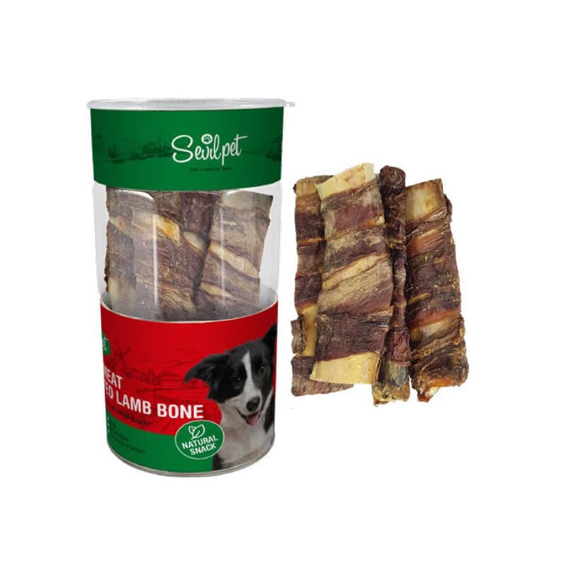 تشویقی دورپیچ گوشت گوساله روی استخوان بره سگ سویل پت بسته 4 عددی