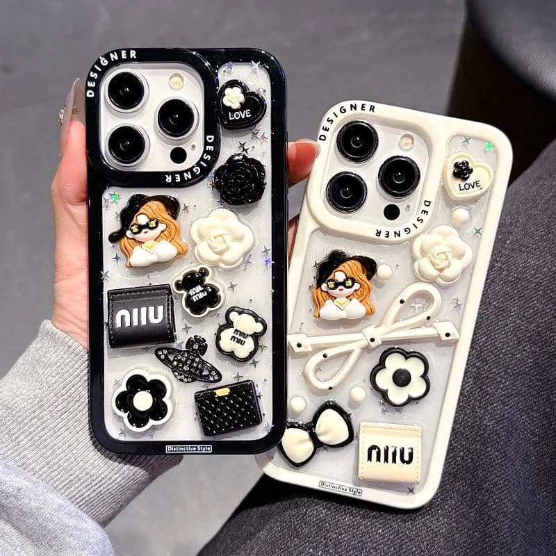 قاب گوشی آیفون miu miu برجسته