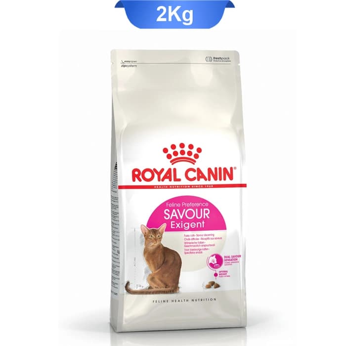 غذای خشک گربه بالغ رویال کنین حساس و بد غذا طعم مرغ وزن 2 کیلوگرم Royal Canin Savour Exigent