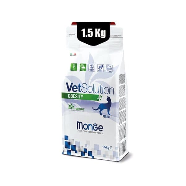 غذای خشک گربه بالغ ابسیتی مونژه (Monge VetSolution Obesity Feline) وزن 1.5کیلوگرم