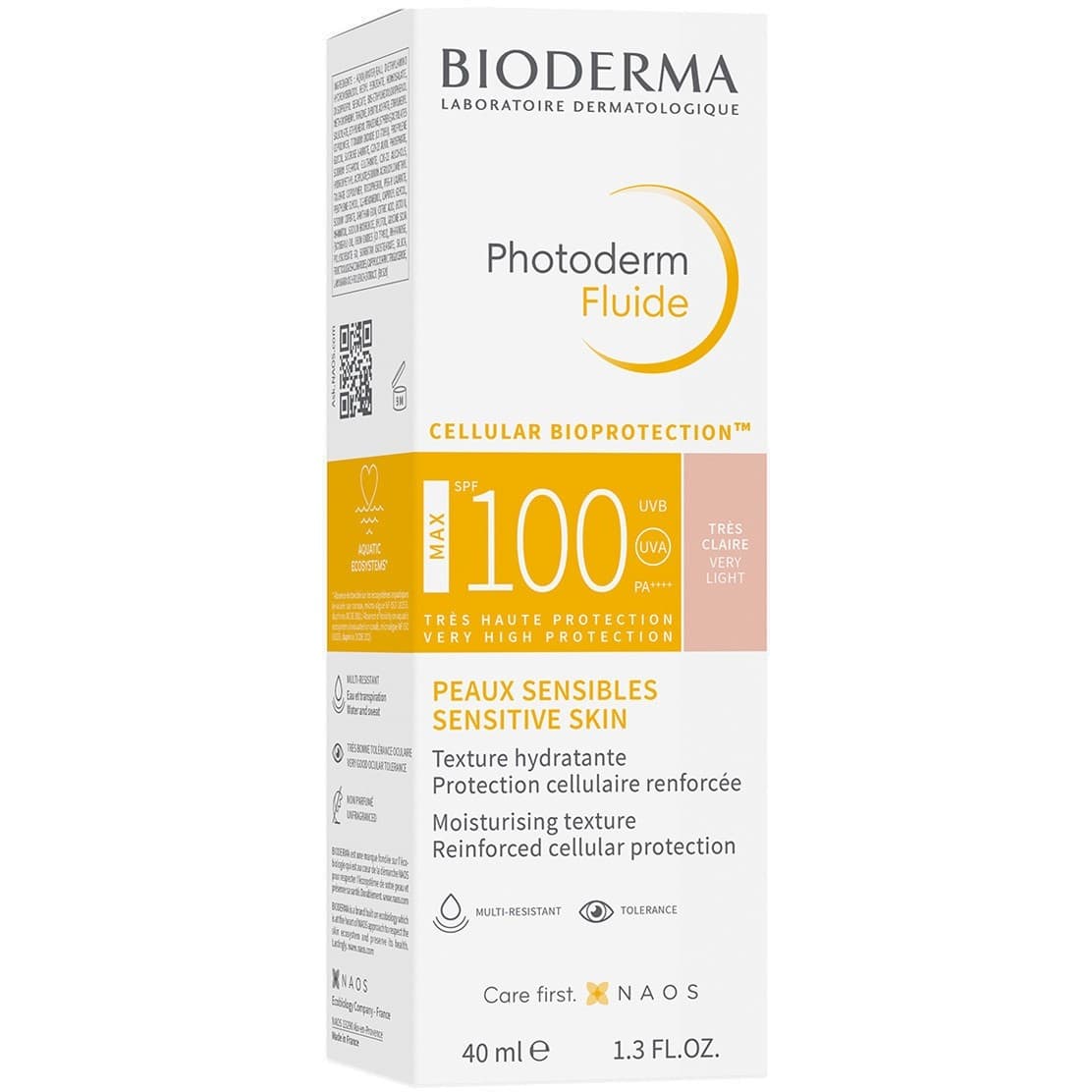 ضد آفتاب بایودرما فلوئید رنگی لایت(کم رنگ) SPF100 حجم 40 میل
