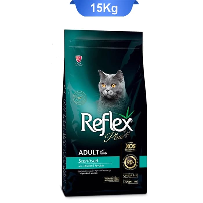 غذای خشک گربه رفلکس پلاس عقیم شده طعم مرغ استرلایزد (Reflex Sterilised) وزن 15 کیلوگرم
