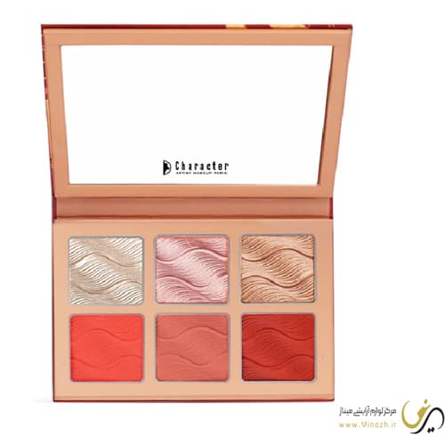 پالت رژگونه و هایلایتر مدل گلو بلاش برند کاراکترCharacter GLOW & BLUSH