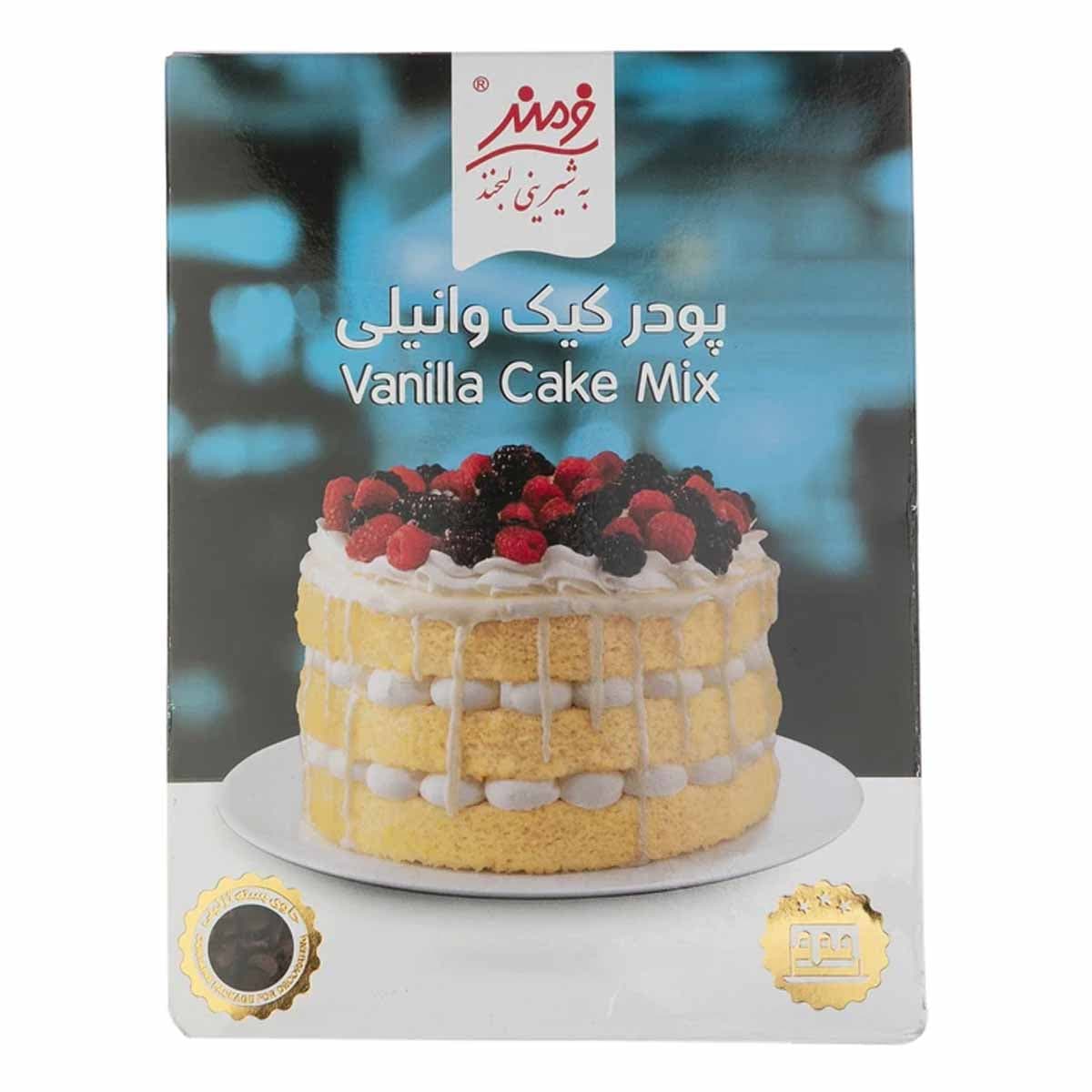 پودر کیک نیمه آماده با طعم وانیل + بسته تزیینی فرمند 500 گرم
