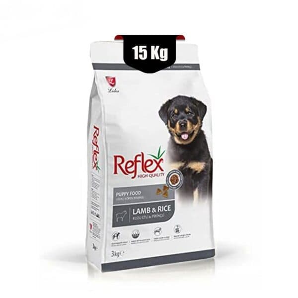 غذای خشک سگ پاپی رفلکس طعم بره و برنج (Reflex Puppy Food with Lamb & Rice) وزن 15 کیلوگرم