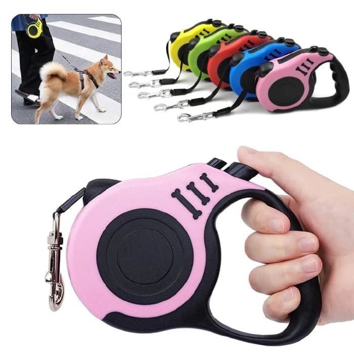 قلاده متری سگ مدل ساده 5 متری Retractable Dog Leash
