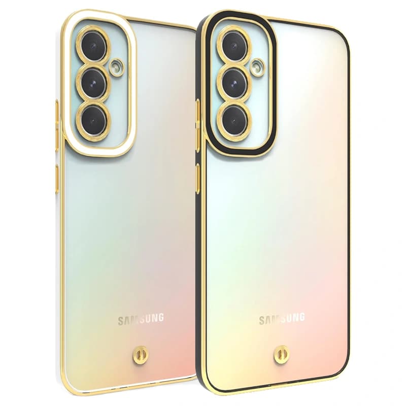 قاب اورجینال الکتروپلیتینگ Samsung Galaxy A55 مدل دور طلایی اسپیس