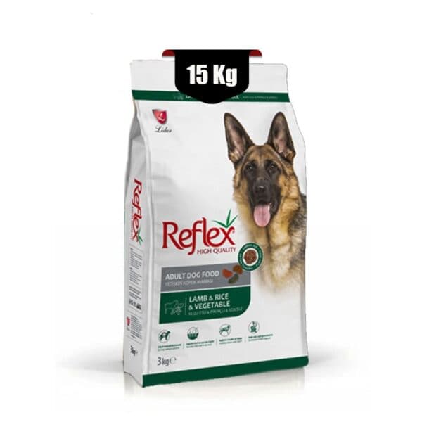 غذای خشک سگ رفلکس طعم بره و سبزیجات (Reflex High Quality Lamb Rice and Vegetables) وزن 15 کیلوگرم