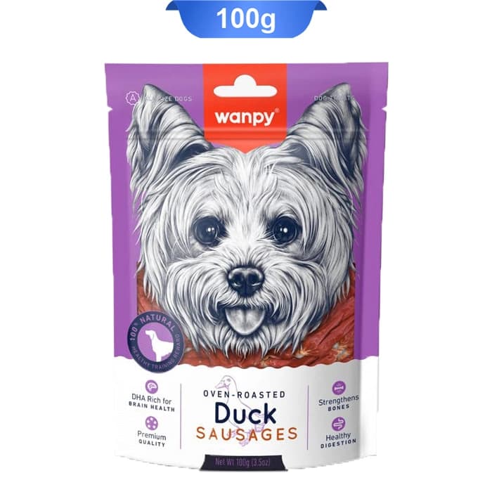 تشویقی سگ ونپی مدل سوسیسی طعم اردک وزن 100 گرم Wanpy Duck Sausages