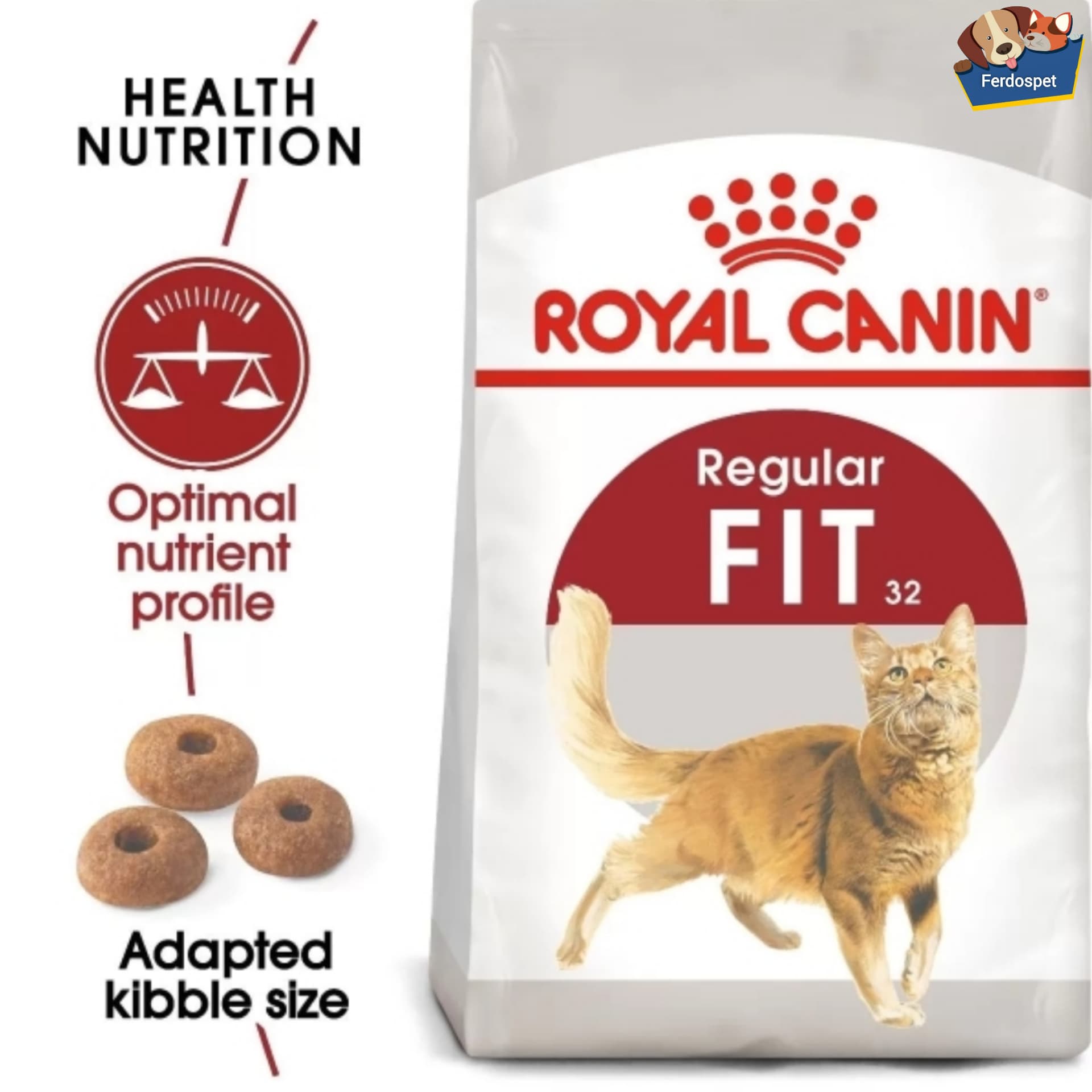 غذای خشک فیت گربه رویال کنین اصل مدل Regular Fit 32 وزن 2 کیلوگرم