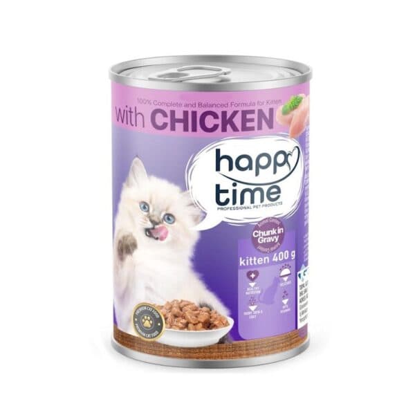 غذای کنسرو بچه گربه با طعم مرغ هپی تایم (Happy Time Chicken Can For Kittens) وزن 400 گرم