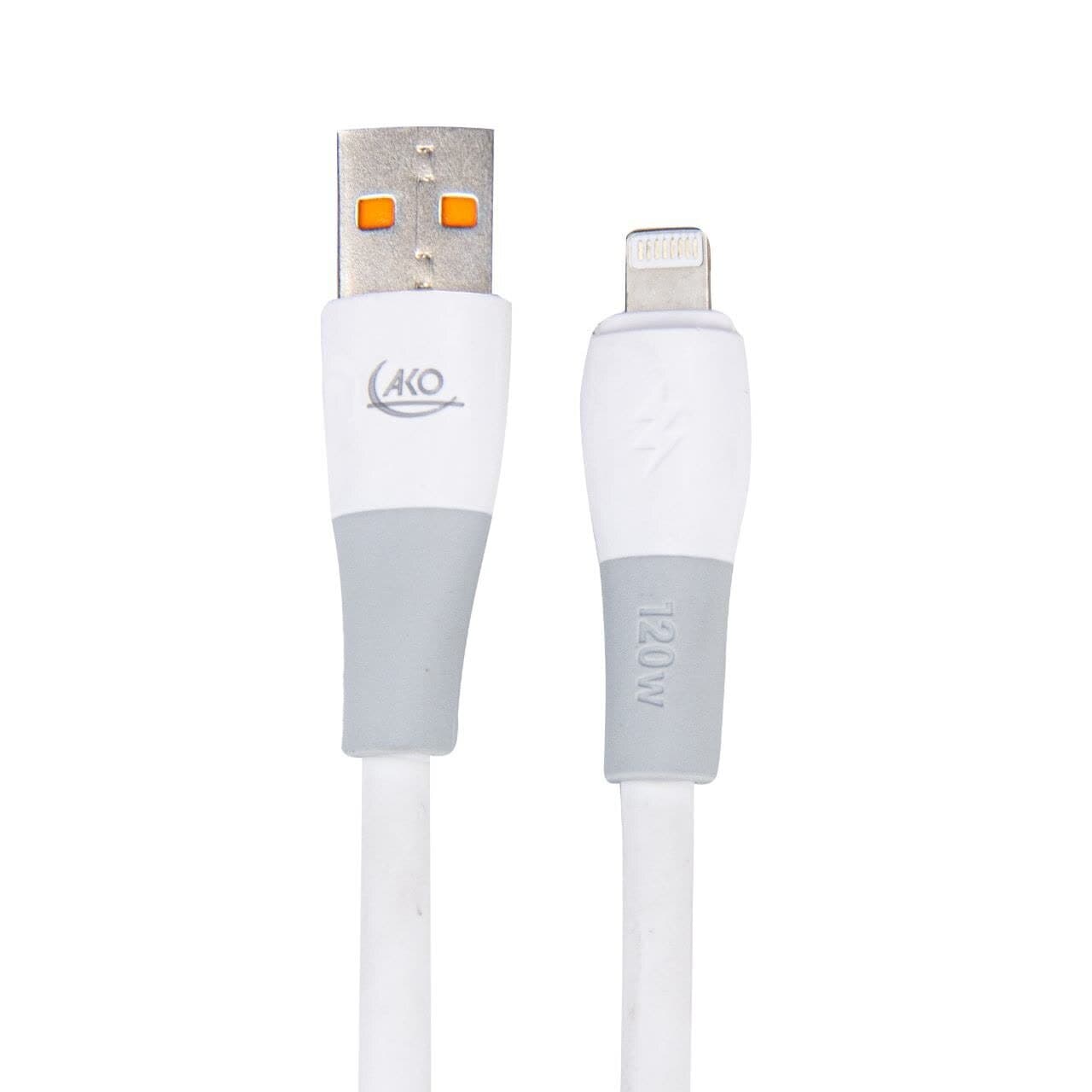 کابل تبدیل USB به Lightning سوپر فست شارژ آکو مدل AC-58، طول 1 متر، 6 آمپر 120 وات