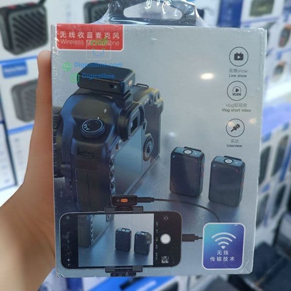 میکروفون یقه ای مدل K66 مجموعه 2 عددی(تایپ سی وایفون)Microphone 2 in