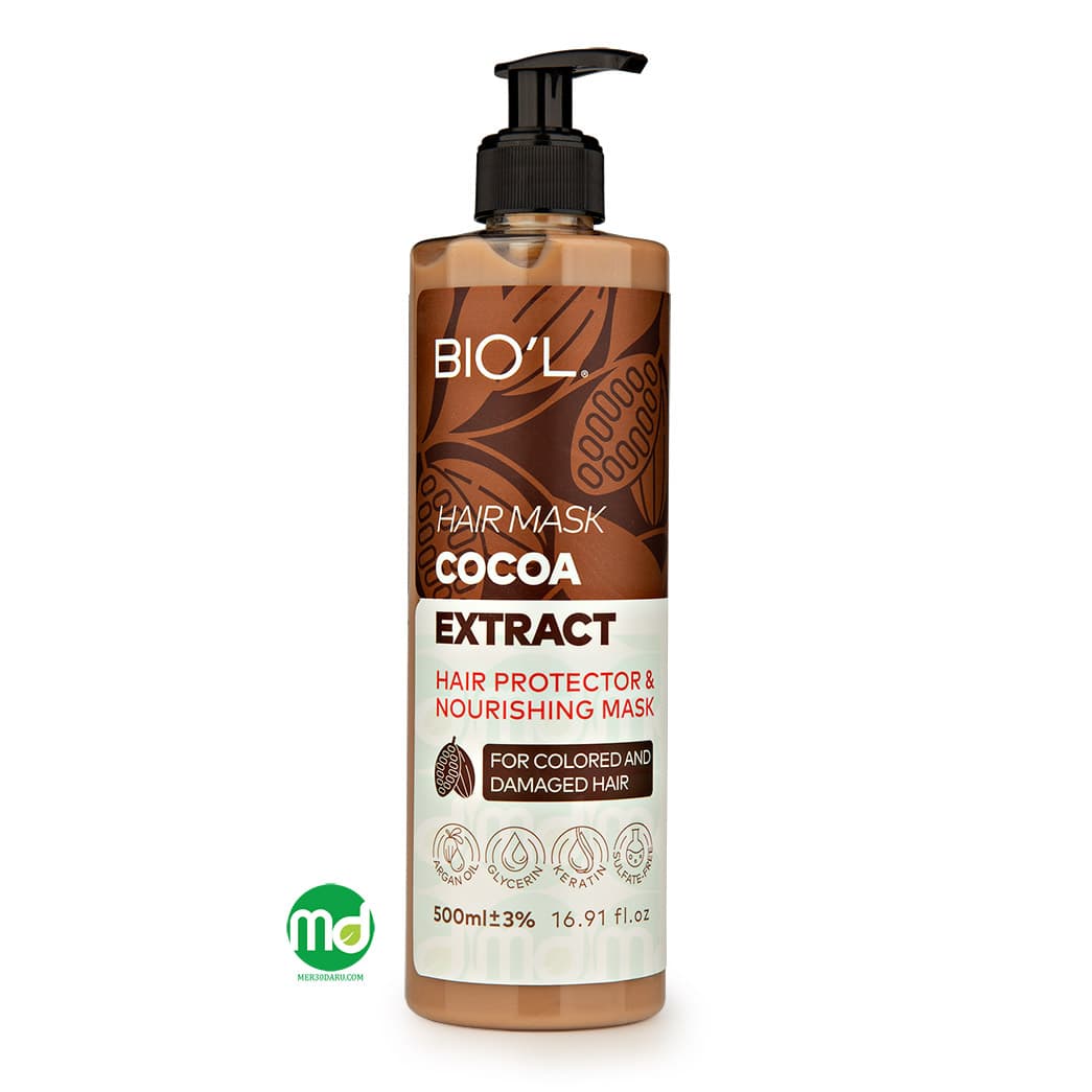 ماسک مو کاکائو بیول مناسب موهای رنگ شده و آسیب دیده 500ml