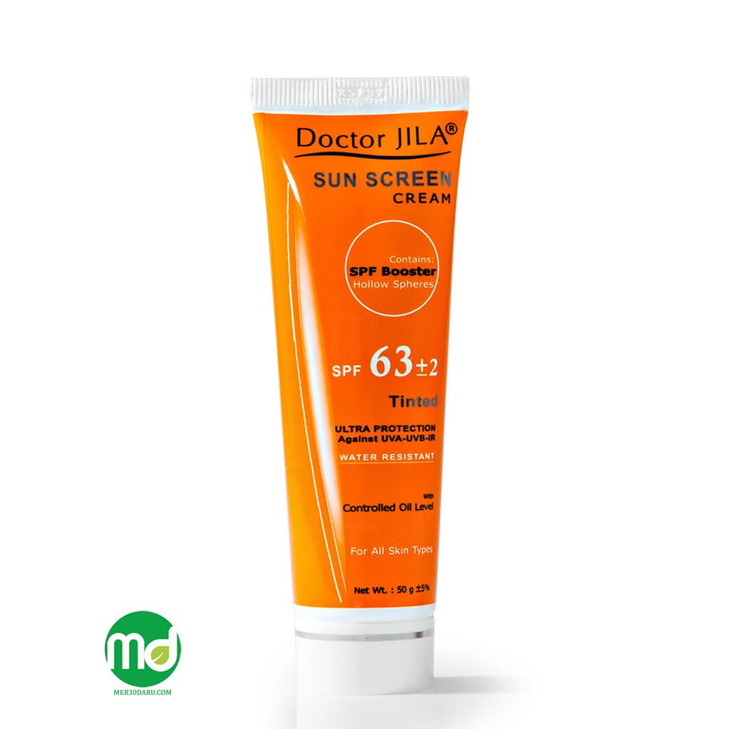 کرم ضد آفتاب +SPF 63 رنگی دکتر ژیلا برای انواع پوست
