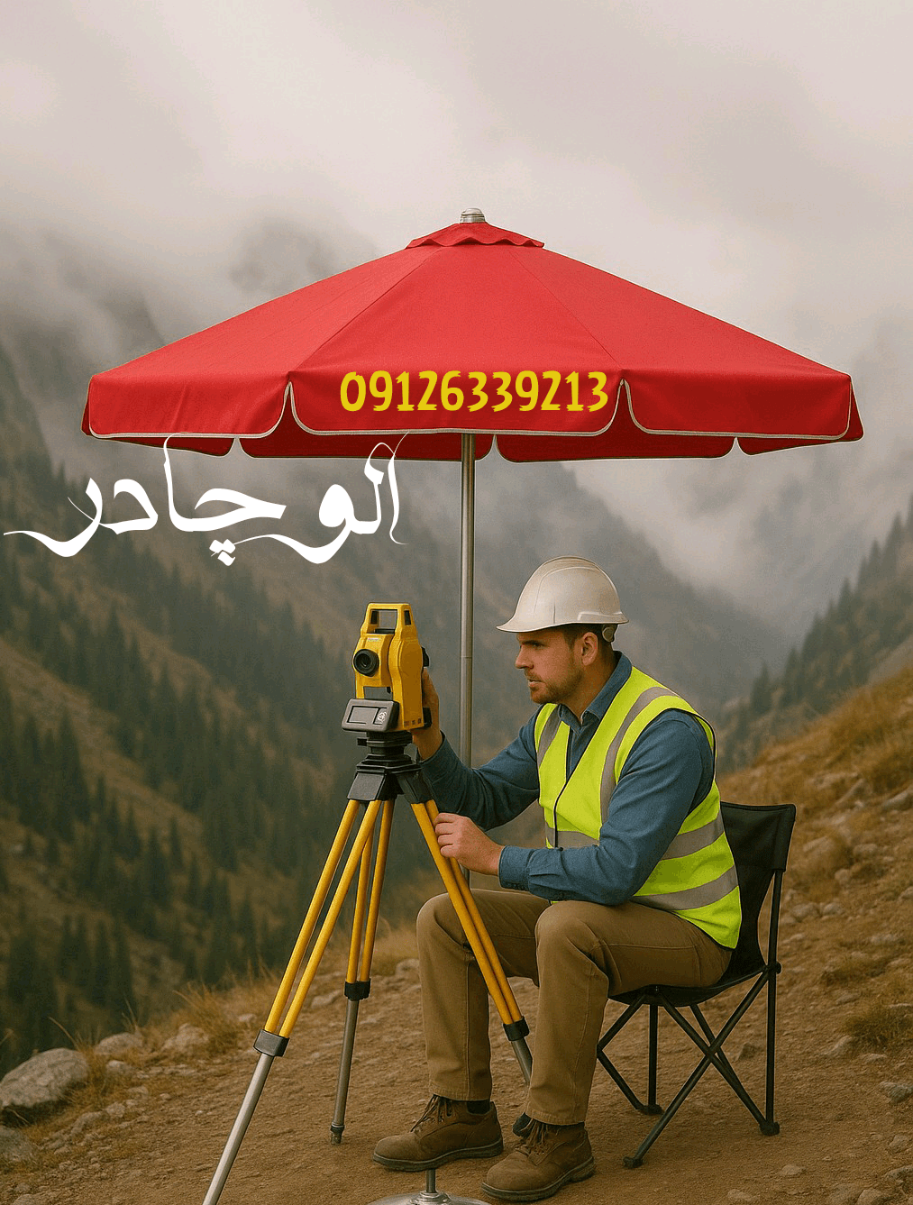 چتر سایبان نقشه برداری مهندسی قطر 2 متر برزنت نانو