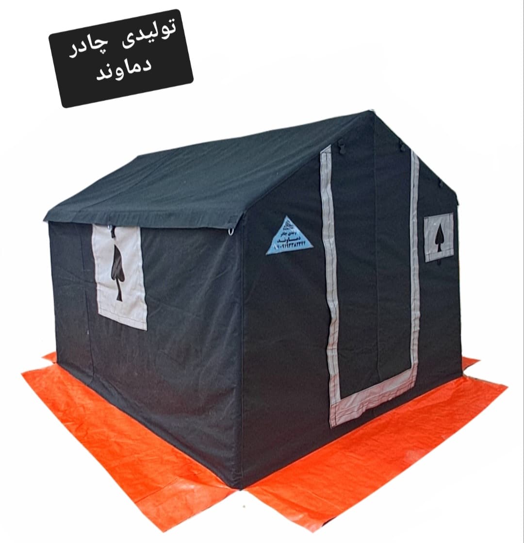 چادر برزنتی 6لا کمپینگ اسکلتی عشایری ۶متری با لوله اسکلت و کیف ۲در۳ برند دماوند