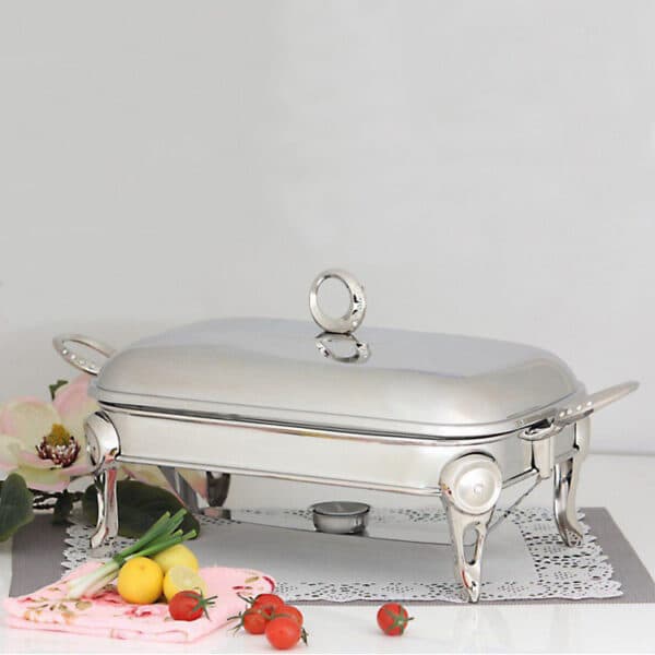 سوفله خوری مستطیل سایز متوسط 2/2 لیتر استیل