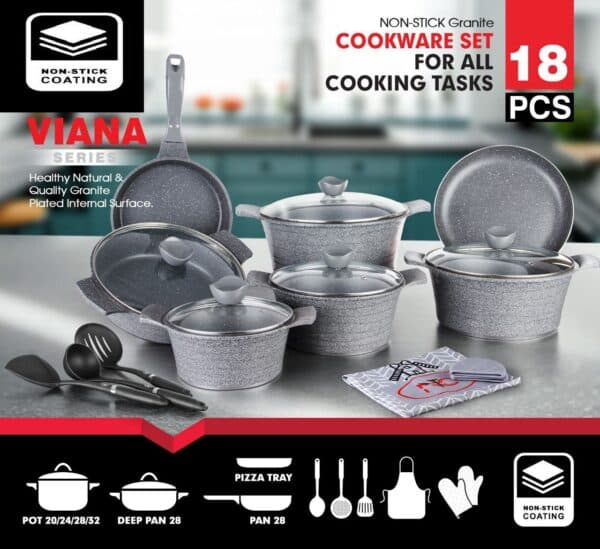 سرویس قابلمه 18 پارچه ویانا (گرانیتی) VIANA در 5 رنگ(پس کرایه)
