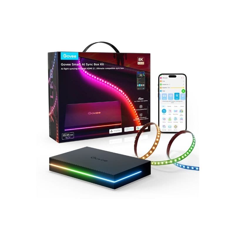 ریسه هوشمند تلویزیون 55-65 اینچ گووی Govee AI Sync Box Kit 2 H8604 Strip Lights