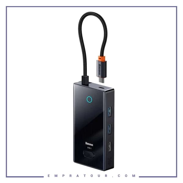 هاب تایپ سی 8 پورت فلزی بیسوس Baseus PadJoy 8 Port Type-C HUB Adapter WKYY030313
