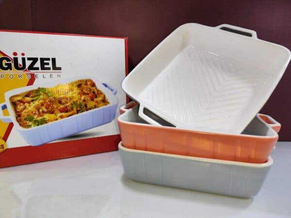 تابه گریل(مرغ خوری) سرامیکی مربع دو دسته گوزل GUZEL
