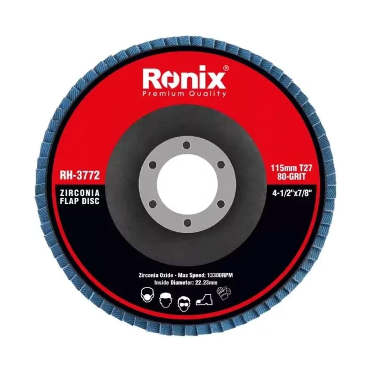 سنباده فلاپ دیسکی 115 میلیمتری P80 رونیکس مدل RH-3772