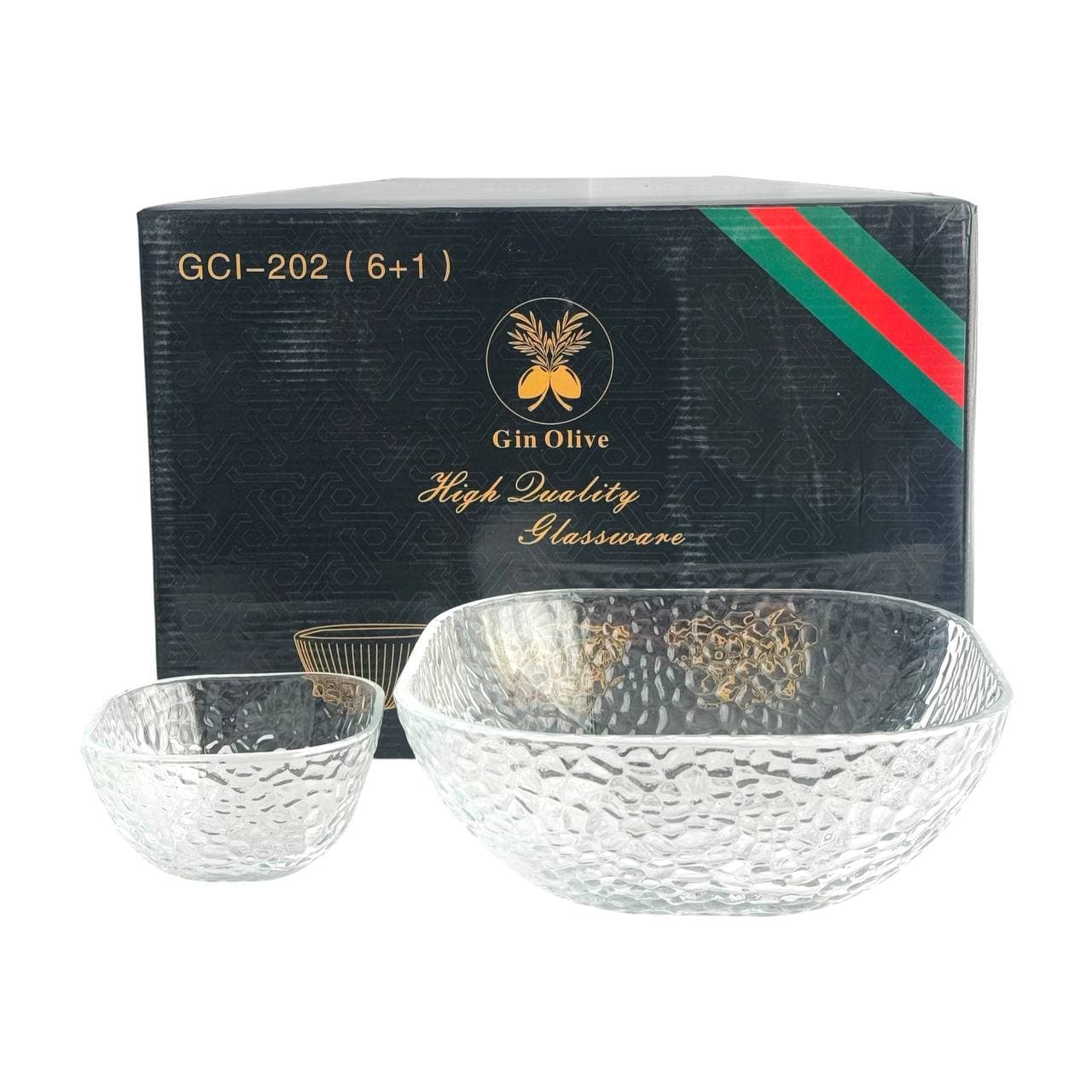پک ۷ تیکه کاسه بلور طرح یخ
