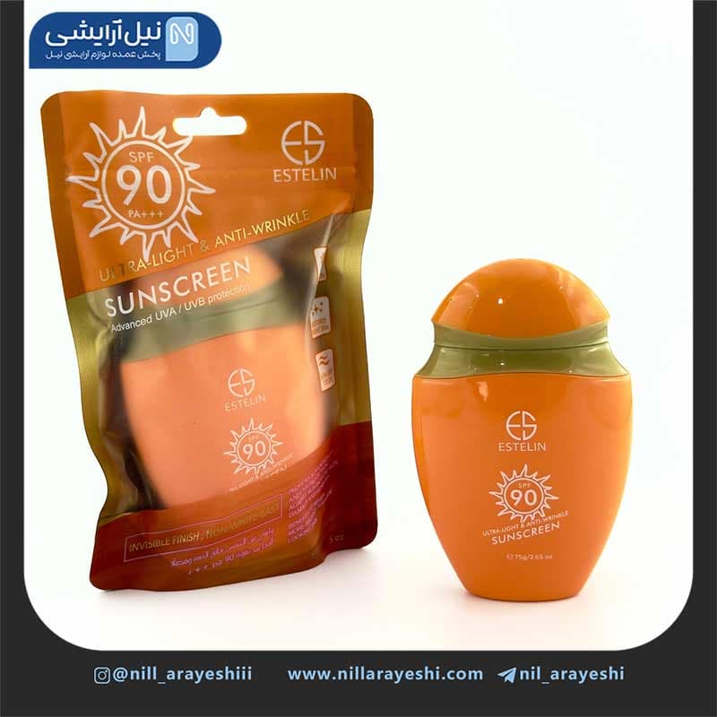 کرم ضد آفتاب بی رنگ استلین spf90 وزن 75 گرم کد ES0102