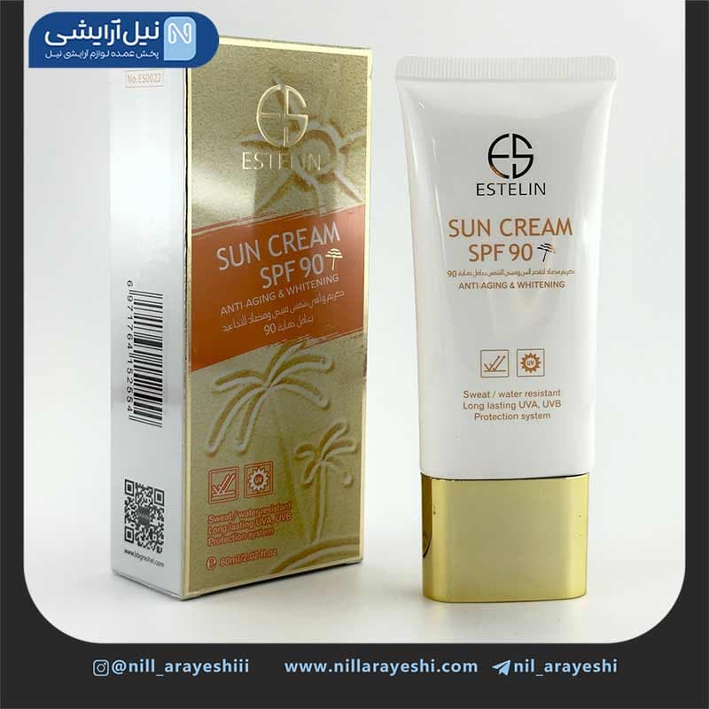 کرم ضد آفتاب بی رنگ استلین spf90 حجم 60 میل کد ES0022