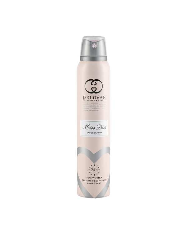 اسپری بدن زنانه دلوان Delvan مدل میس دیور 206 حجم 200ml