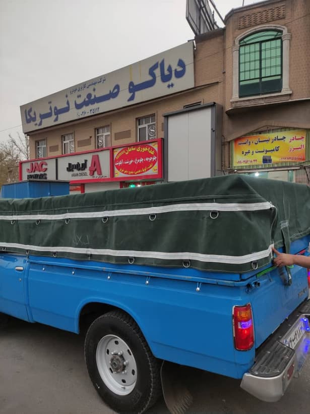 چادر برزنتی نیسان وانت سایز ۳×۴ ۹ لایه اصلی درجه یک ضخامت بالا Chador neysan