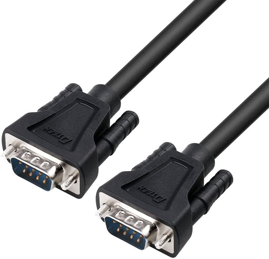 کابل سریال RS232 نری به نری دیتک مدل dt-9005a DTECH 1.5ft DB9 Serial Cable COM Port Male to Male RS232
