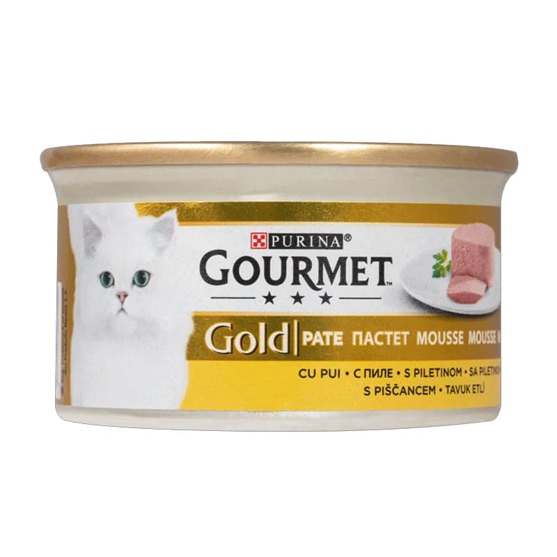 کنسرو غذای گربه گورمت Gourmet Gold Chicken وزن ۸۵ گرم