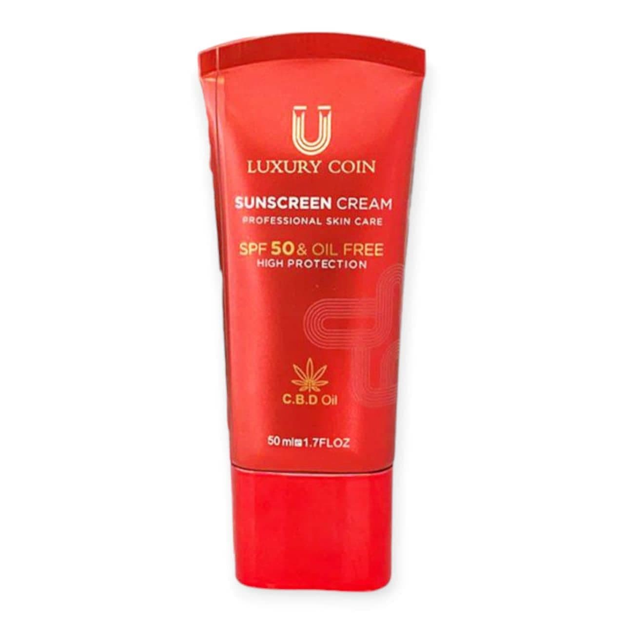 کرم ضد آفتاب بدون رنگ لاکچری کوین LUXURY COIN با SPF50 حجم 50 میل