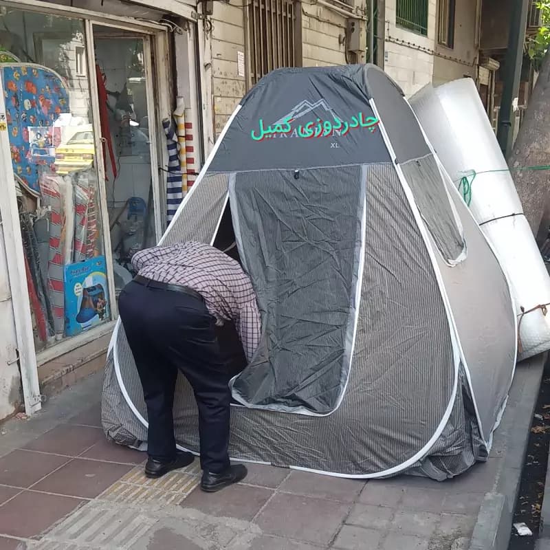 چادر مسافرتی فنری 8 نفره برزنت برنو کف ضخیم با زیپ 10
