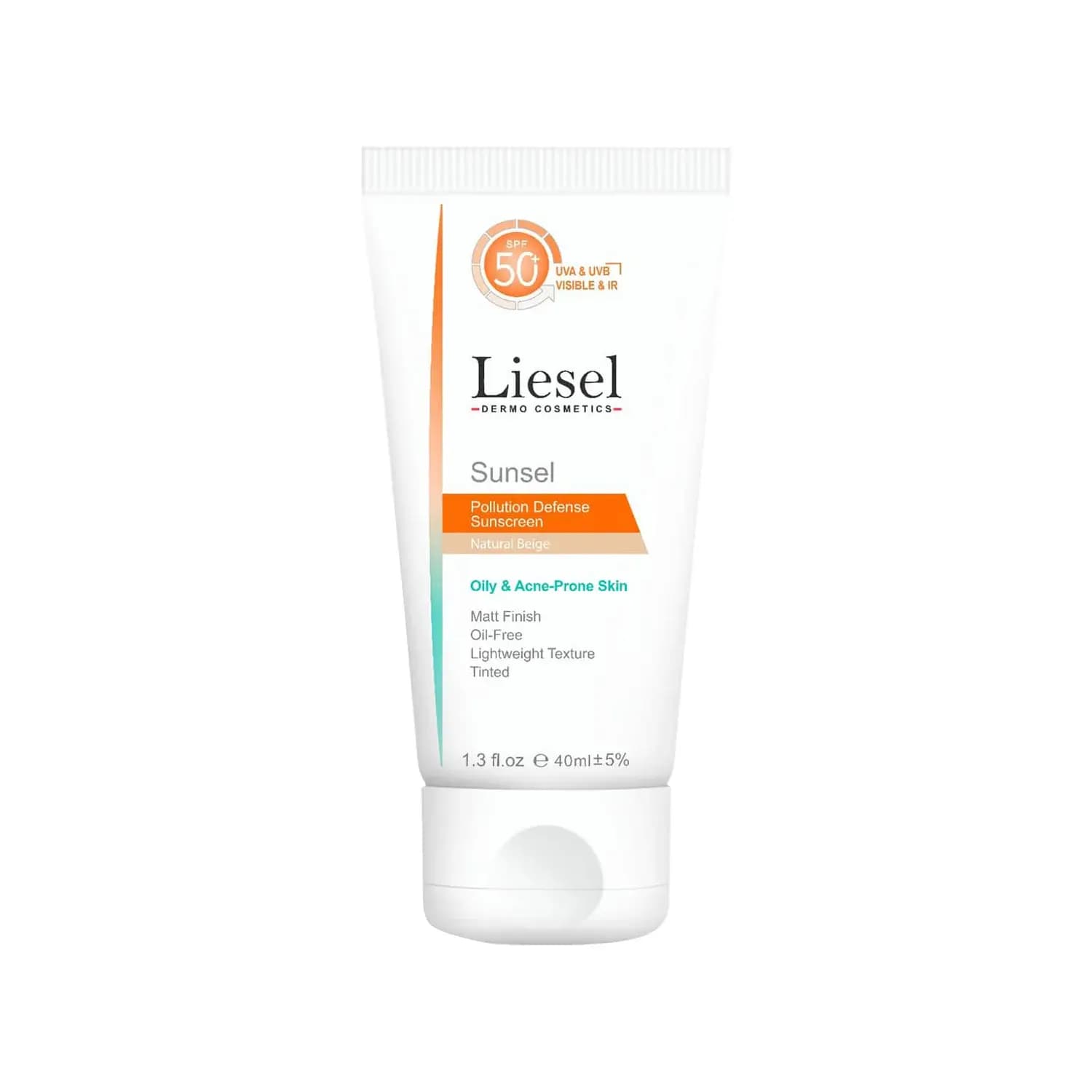 کرم ضد آفتاب SPF50 رنگی لایسل مناسب پوست چرب و مستعد آکنه حجم 40 میلیلیتر