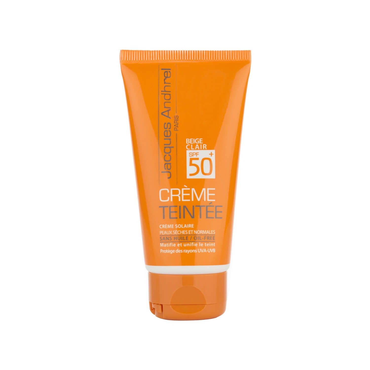 کرم ضد آفتاب فاقد چربی SPF 50 ژاک آندرل مناسب پوست چرب و مستعد آکنه حجم 50 میلی لیتر - بژ روشن