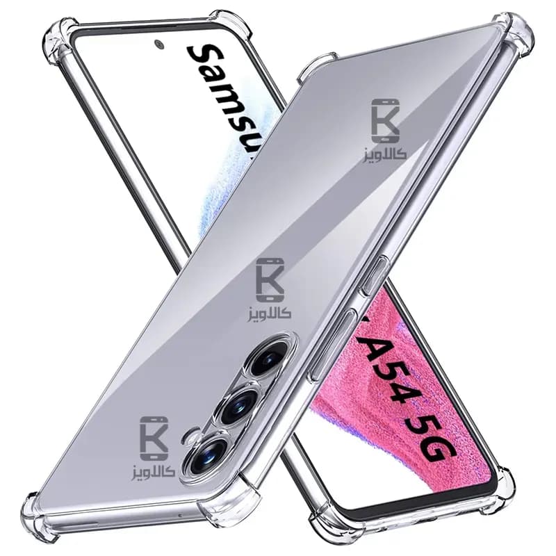 قاب ژله ای شفاف کپسول دار و محافظ لنزدار Samsung Galaxy A54