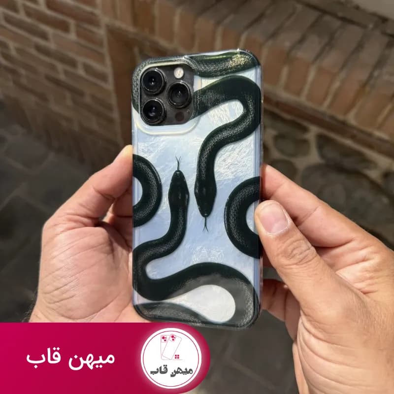 قاب گوشی آیفون مار سیاه black snake - کد (۷۸۰۳۲)