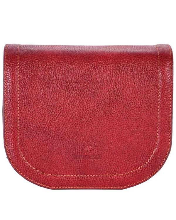 کیف چرم زنانه رودوشی زرشکی چرم بارز Charm Barez مدل DG72.1