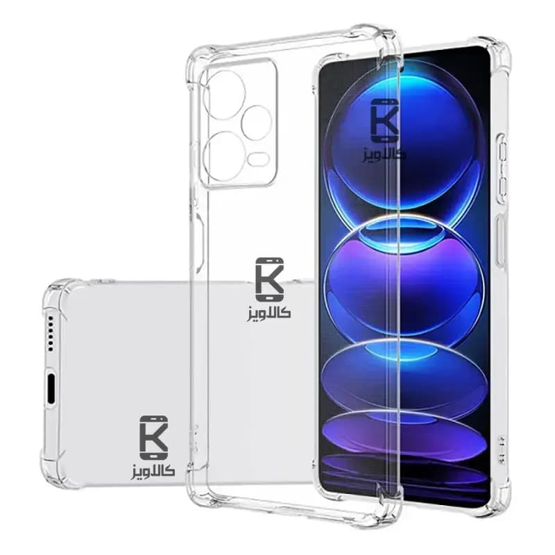 قاب ژله ای شفاف کپسول دار و محافظ لنزدار Xiaomi Redmi Note 12 5G