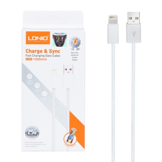 کابل تبدیل USB به لایتنینگ الدینو مدل LS901 طول 1 متر