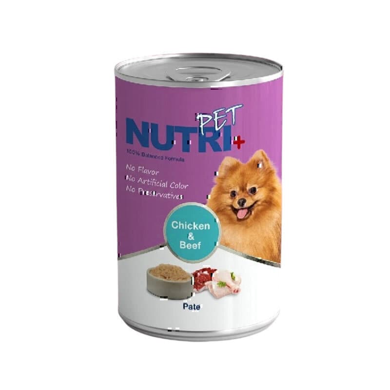 کنسرو غذای سگ نوتری پته با طعم مرغ و گوشت گاو Nutri Pate with Chicken and Beef وزن 425 گرم