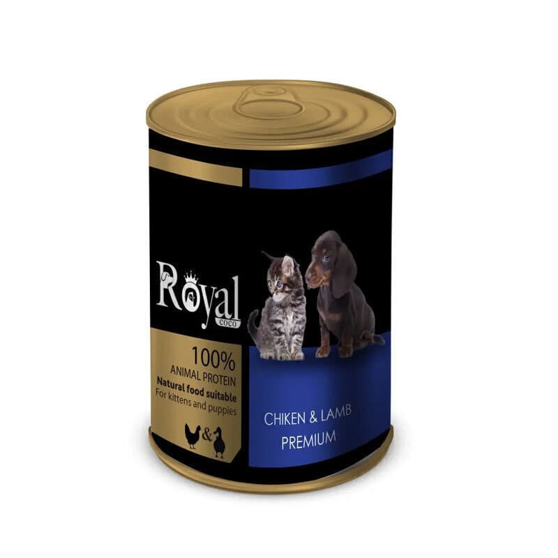 کنسرو پته مخصوص پاپی و کیتن رویال کوکو با طعم مرغ و بره وزن 380 گرم