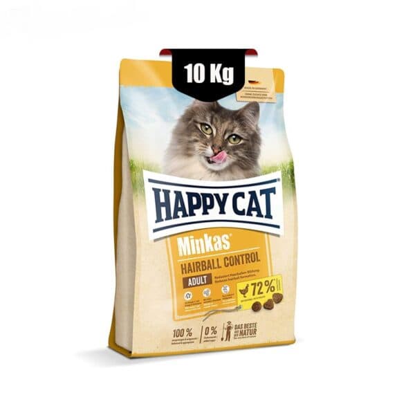 غذای خشک گربه مینکاس هیربال هپی کت (Happy Cat Minkas Hairball Control) وزن 10 کیلوگرم