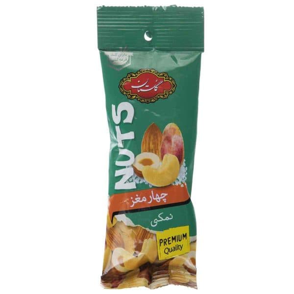 مخلوط چهار مغز نمکی (فندق،بادام درختی،بادام هندی،پسته) گلستان 30 گرم