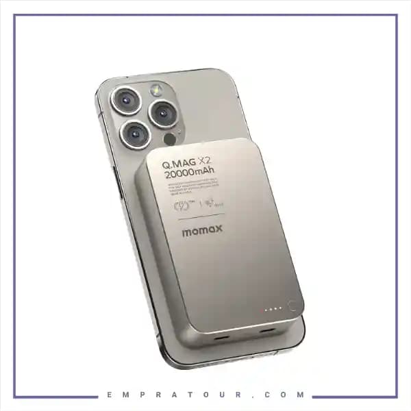 پاوربانک مگنتی 20000 مومکس Momax Q.Mag X2 Magnetic Wireless Power Bank