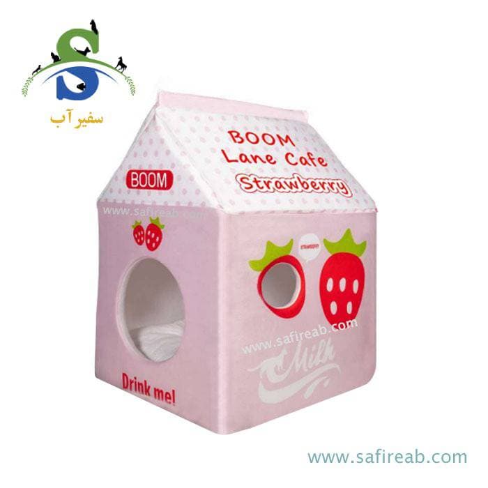 جای خواب سگ و گربه مدل لانه کافه توت فرنگی جیمبو